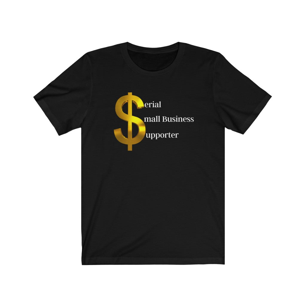 Small Business Supporter Black Unisex Jersey Short Sleeve Tee