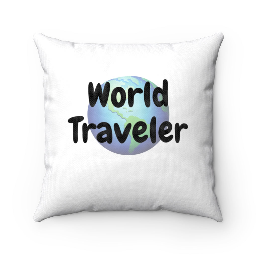 World Traveler Spun Polyester Square Pillow