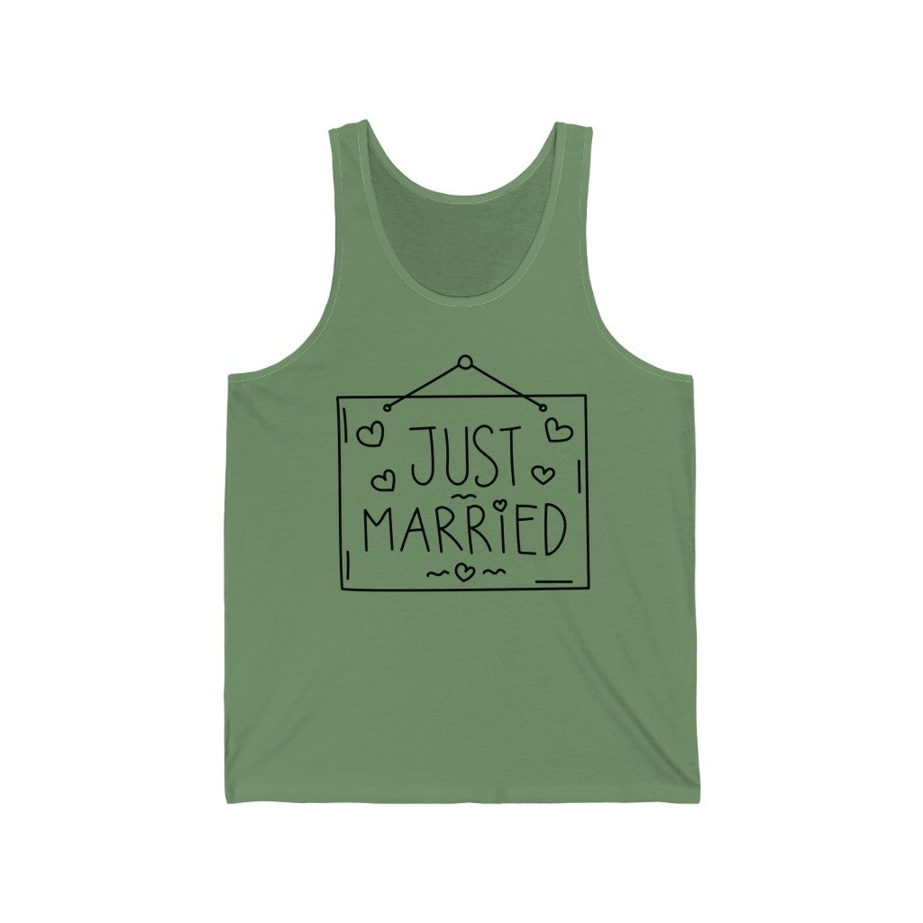 Just Married Unisex Jersey Tank